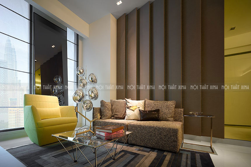 Ấn tượng không gian ánh sáng đẹp của mẫu thiết kế nội thất căn hộ 2 phòng ngủ