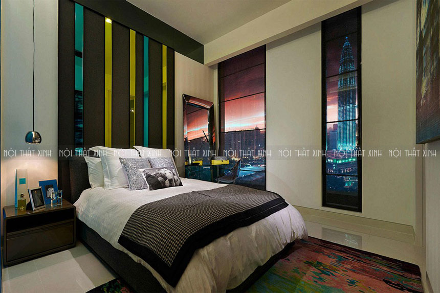 Ấn tượng không gian ánh sáng đẹp của mẫu thiết kế nội thất căn hộ 2 phòng ngủ