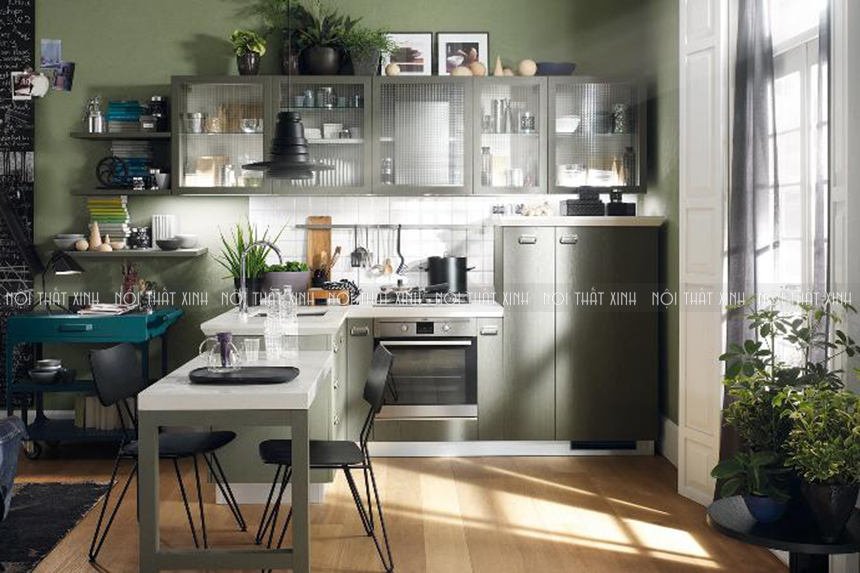 20 mẫu thiết kế nội thất gian bếp đẹp, xanh tươi hiện đại