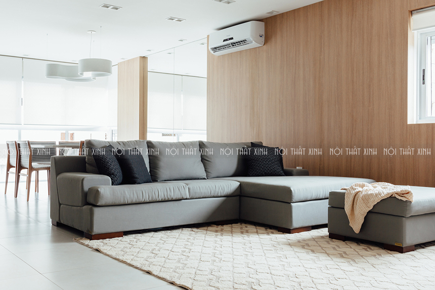 Thiết kế nội thất phòng khách với chất liệu gỗ