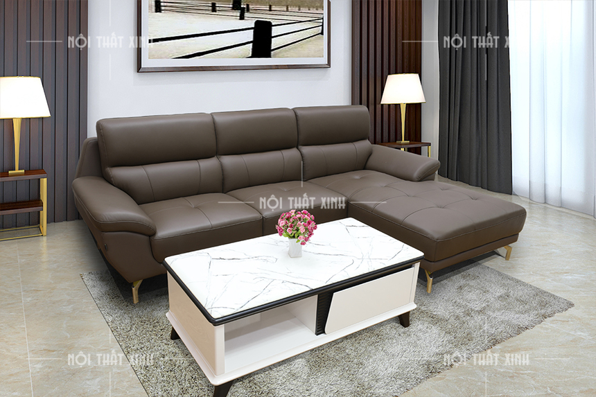 mẫu sofa da phòng khách hiện đại