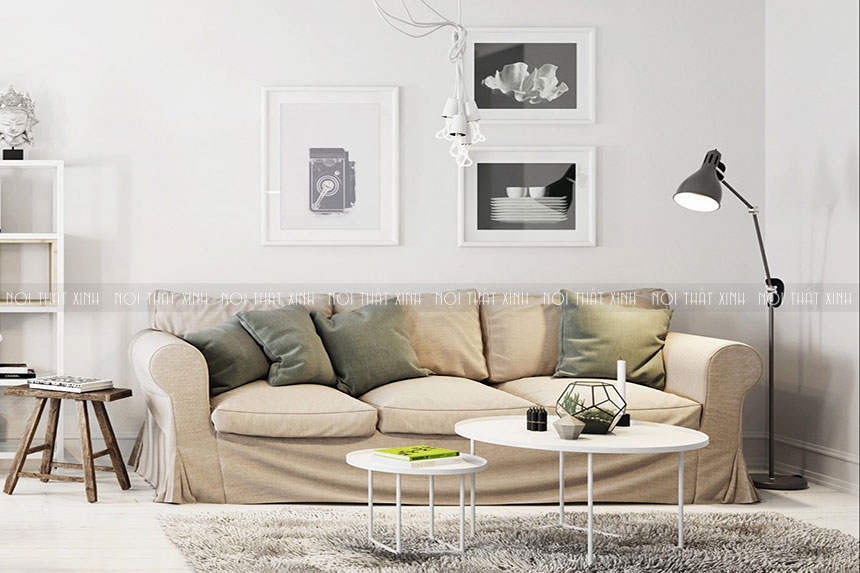 Ngắm 2 mẫu thiết kế nội thất phòng khách đẹp với màu trắng chủ đạo