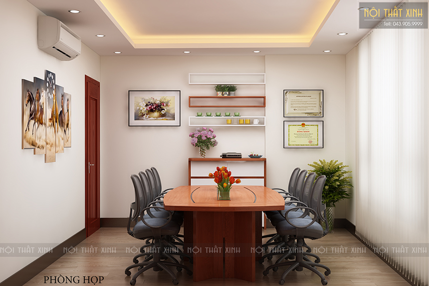 Thiết kế phòng họp với nội thất gỗ sang trọng