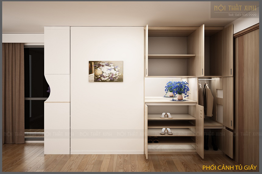 Thiết kế nội thất phòng ngủ 85m2 tiện nghi tại chung cư Mipic Long Biên