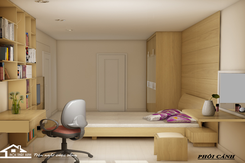 Thiết kế thi công nội thất chung cư 67m2 2 phòng ngủ chung cư D2 Giảng Võ