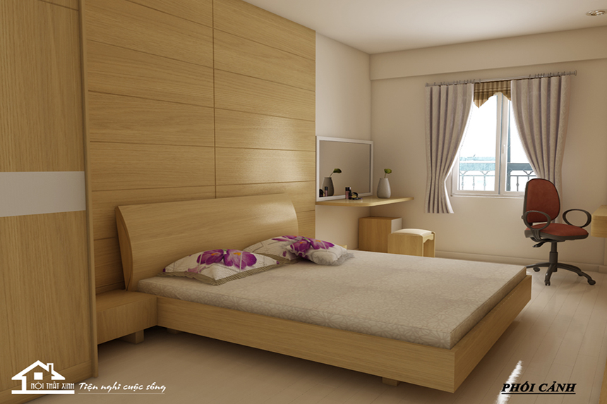 Thiết kế nội thất phòng ngủ Ms Thảo với nội thất gỗ