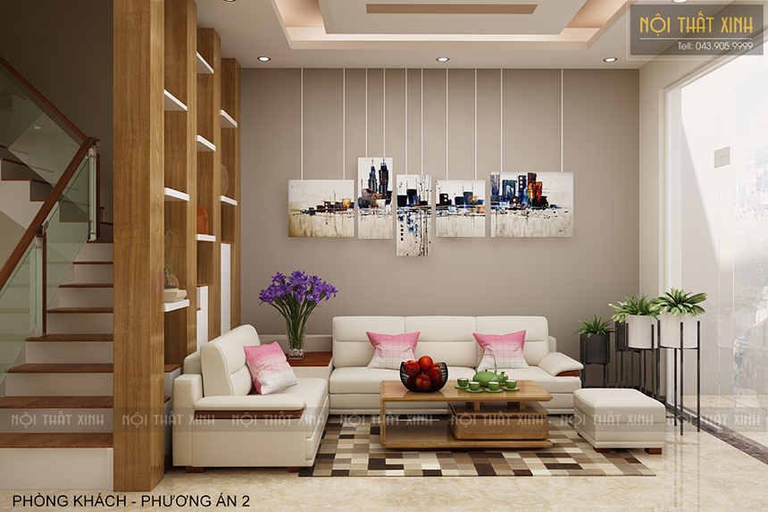 Thiết kế nội thất nhà phố Mr Chung phong cách hiện đại, màu sắc  nổi bật