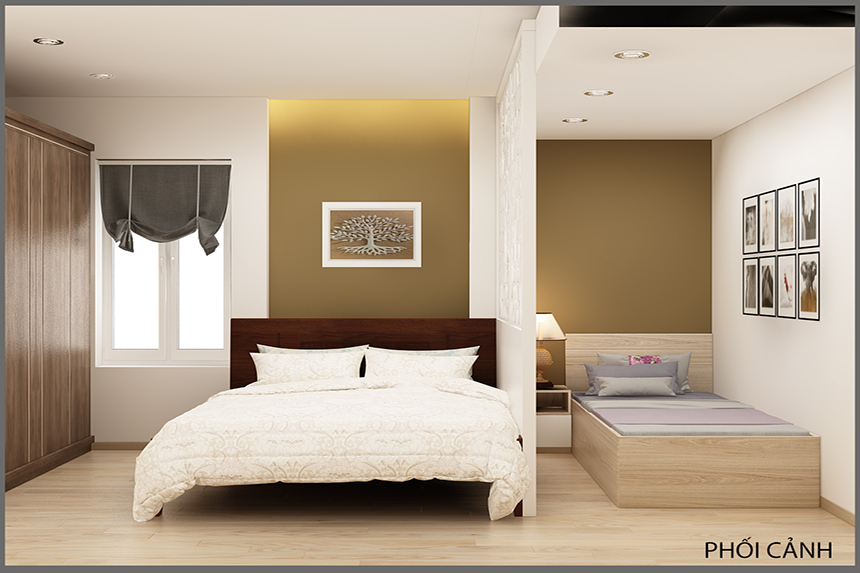 Thiết kế nội thất chung cư 24m2 với 2 phòng ngủ nhà Ms Quý