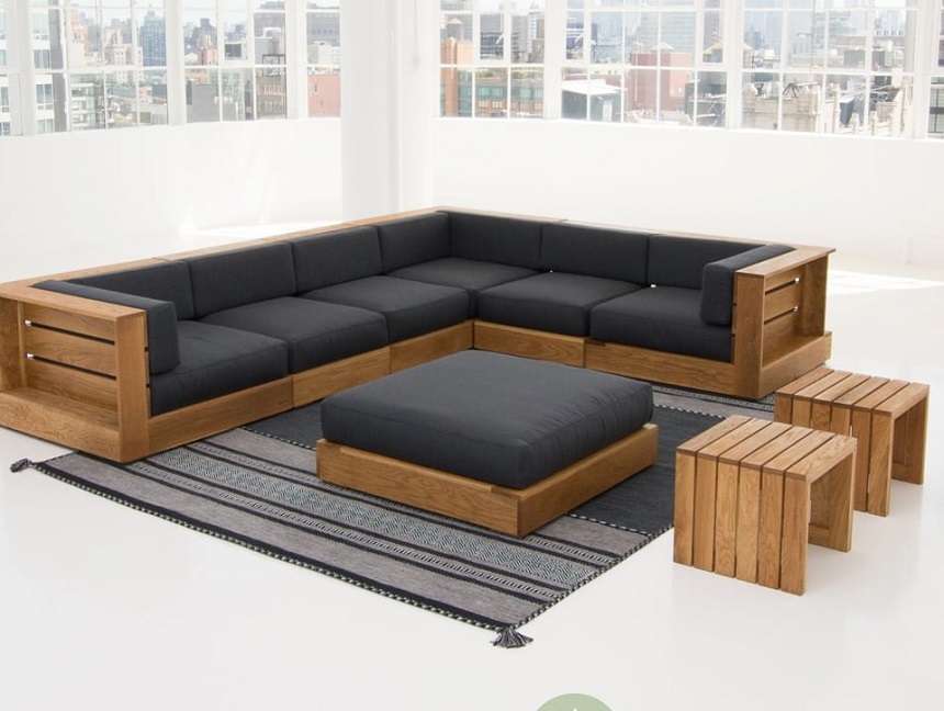 sofa gỗ văn phòng