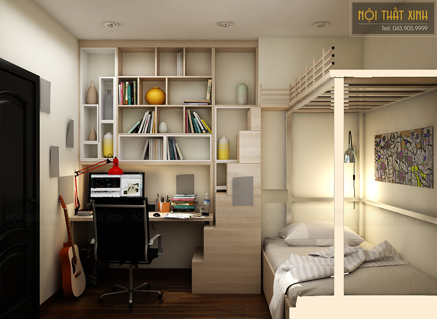Thiết kế nội thất chung cư đẹp kết hợp phong cách Rustic nhà Mr.Nam