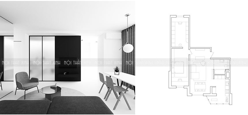 Thiết kế nội thất chung cư hiện đại, gọn gàng ấn tượng từng chi tiết