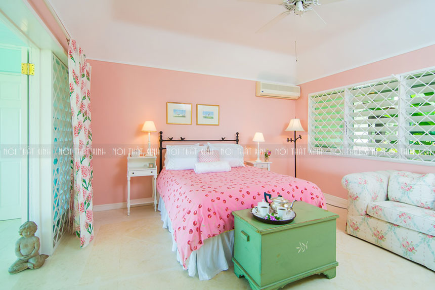 Thiết kế nội thất đẹp với sắc màu hồng tươi trẻ