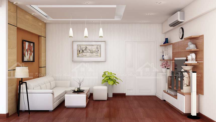 Những mẫu phương án thiết kế nội thất phòng khách 28m2