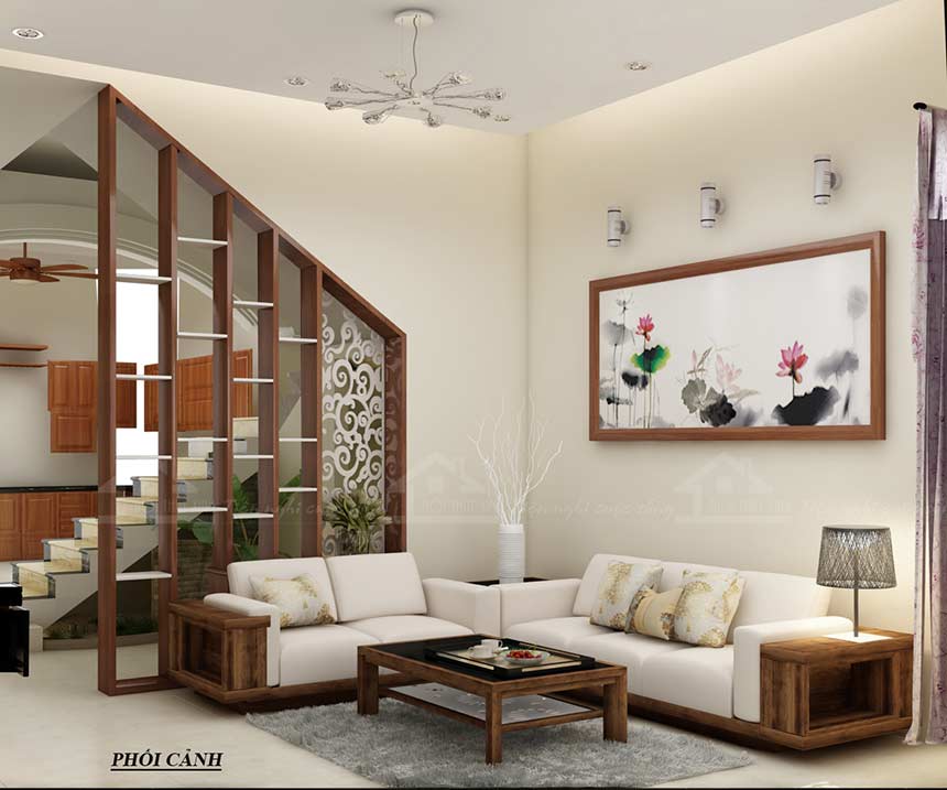 Thiết kế nội thất phòng khách nhà phố diện tích 30m2 hiện đại