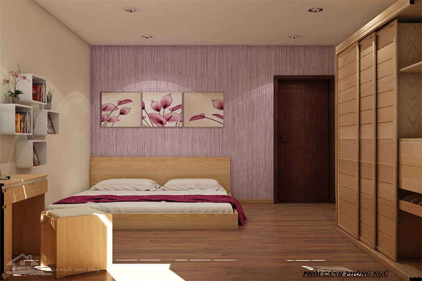 Thiết kế nội thất phòng ngủ 25m2 nhà Ms.Phương