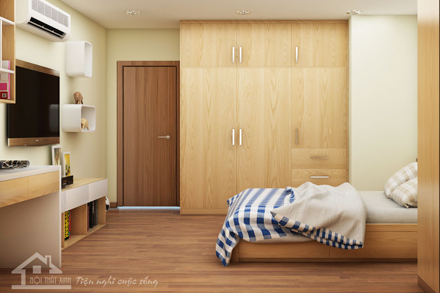 Thiết kế nội thất phòng ngủ cho bé trai diện tích 20m2