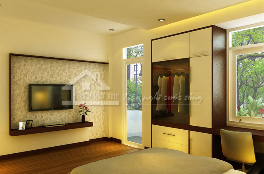 Thiết kế nội thất phòng ngủ nhỏ đơn giản, ấm áp