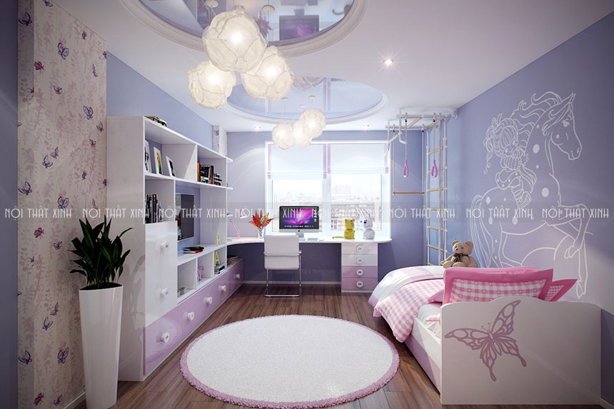 3 mẫu thiết kế nội thất đẹp cho phòng ngủ bé gái màu sắc riêng
