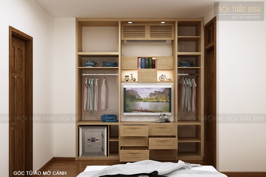Thiết kế phòng ngủ Mr Tuấn với nội thất gỗ ấm áp