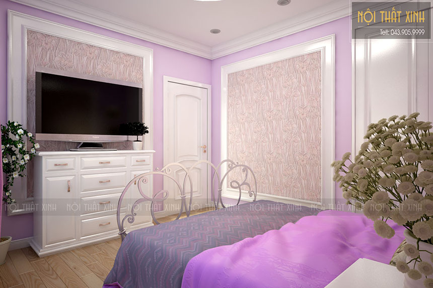 Thiết kế phòng ngủ cho bé gái phong cách cổ điển lãng mạn