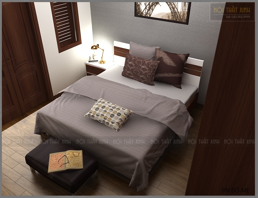 Thiết kế phòng ngủ trầm ấm, nhẹ nhàng cho gia chủ trung niên