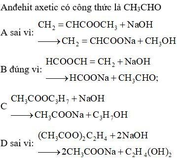 Tính chất và phản ứng của andehit axetic với dung dịch NaOH