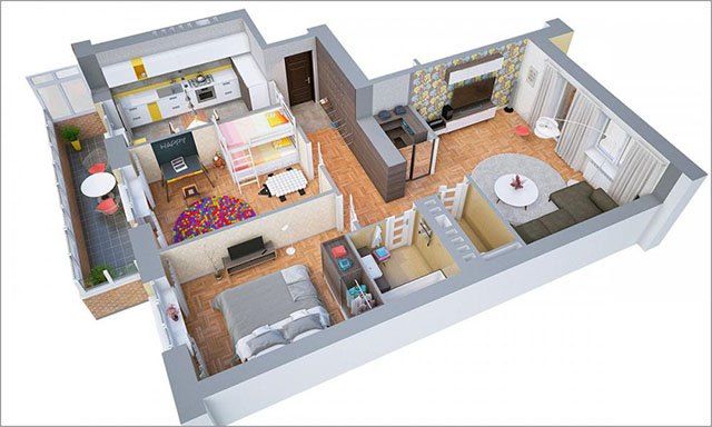 Xem Ngay: 29 Mẫu thiết kế nội thất chung cư 70m2 đẹp có 2 phòng ...